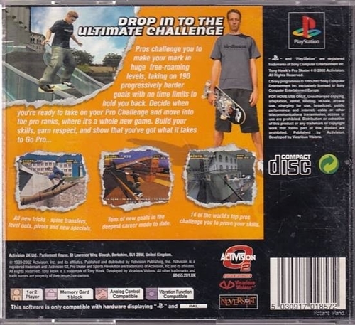 Tony Hawks Pro Skater 4 - PS1 (B Grade) (Genbrug)